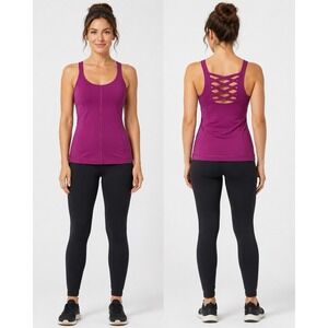 Lululemon Hot To Street Tank Size 6 Regal Plum Purple Strappy Back Built In Bra